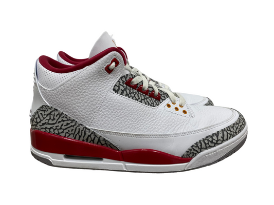 Nike Air Jordan 3  - White/Light Curry-Cardinal Red-Cement Grey - Mens 12