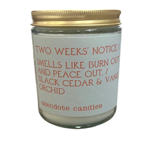 Anecdote Two Weeks' Notice Candle - Queens Exchange