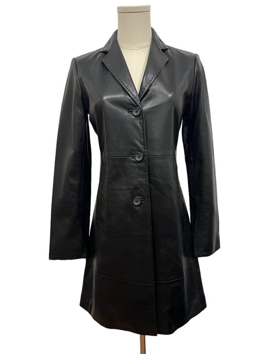 Banana Republic Leather Overcoat - XS - Queens Exchange Consignment Boutique