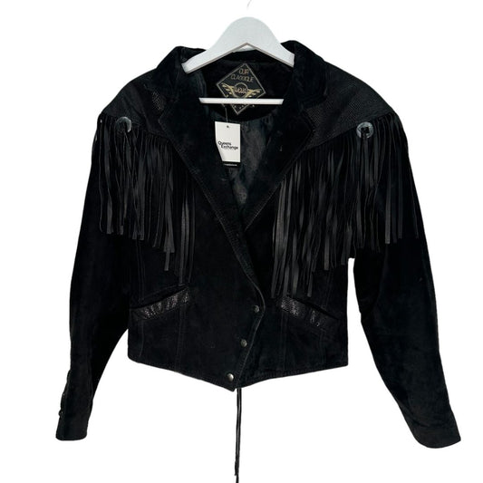 Cur Classique Vinteg Leather Southwestern Fring Jacket - M - Queens Exchange Consignment Boutique