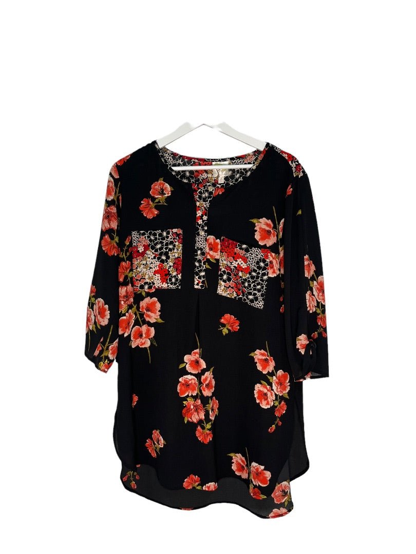 Fig & Flower Floral Tunic - XL - Queens Exchange Consignment Boutique