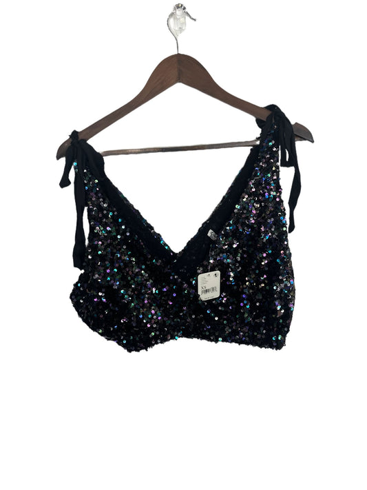 Free People Black Sparkle Sequined Top NWT - Size XS - Queens Exchange