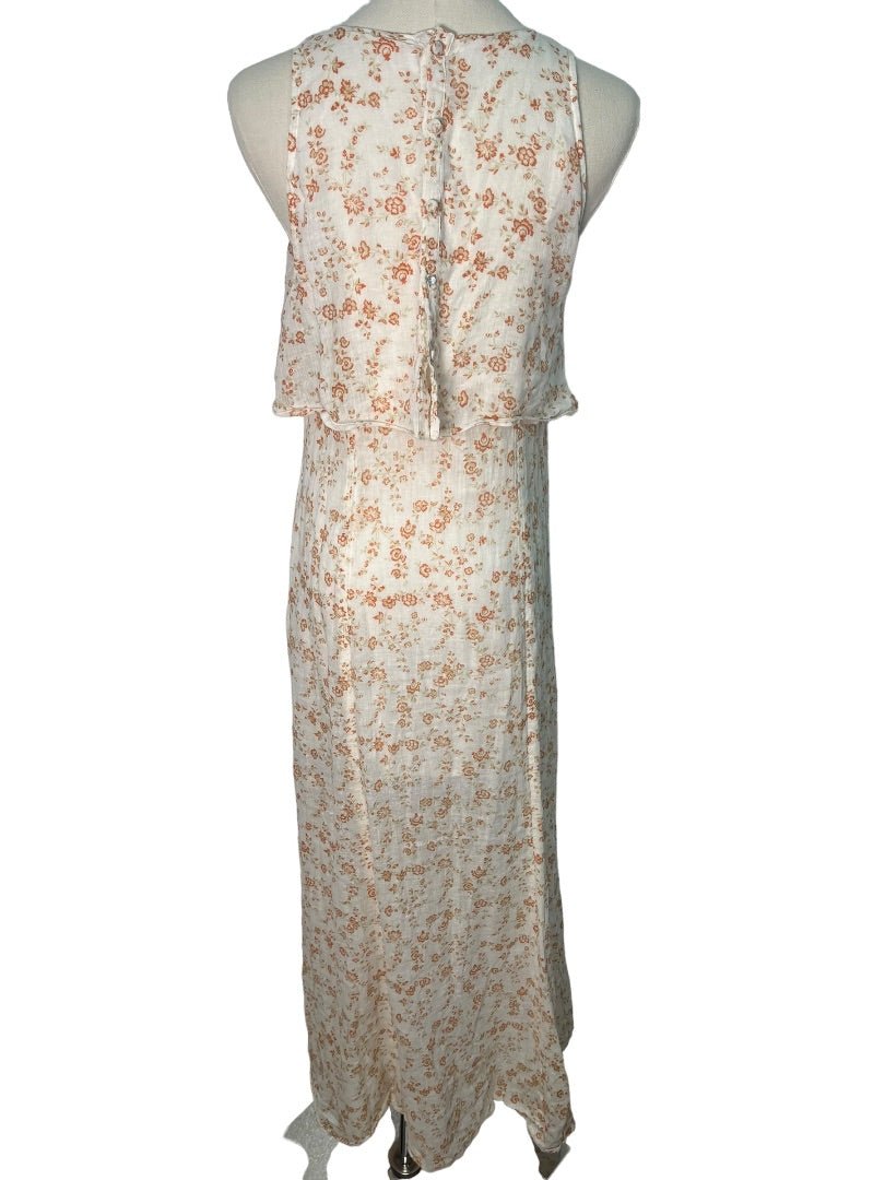 Free People Floral Tiered Double Slit Dress - S/P - Queens Exchange Consignment Boutique