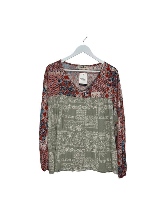 Haptics by Holly Harper Paisley and Floral Print Long Sleeve Top - 1X - Queens Exchange Consignment Boutique