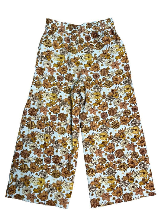 Haven and Blair Wide Leg Orange Floral Pants - S - Queens Exchange Consignment Boutique