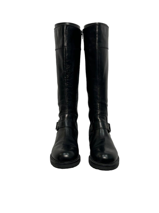 J. Crew Black Leather Zip Knee High Riding Boots - 9 - Queens Exchange Consignment Boutique