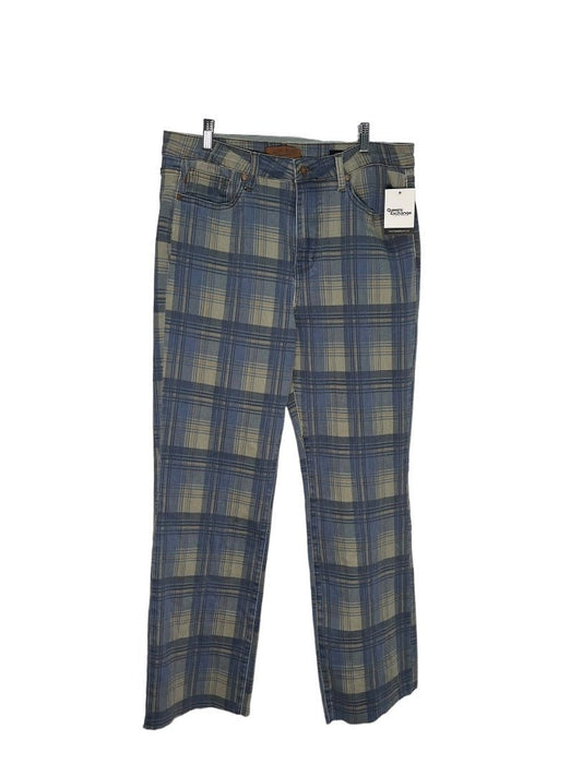 Judy Blue Straight Fit Plaid Pants with Raw Hem - 15/32 - Queens Exchange Consignment Boutique
