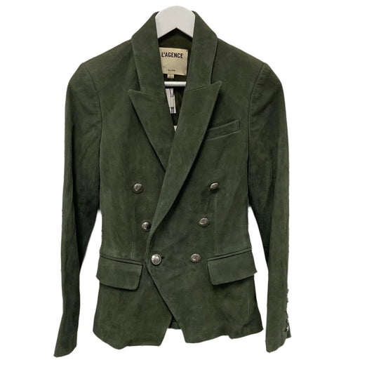 L'Agence Kenzie Double Breasted Green Blazer - Size 2 - Queens Exchange