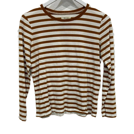 Madewell White & Tan Striped Casual Top - Size S - Queens Exchange