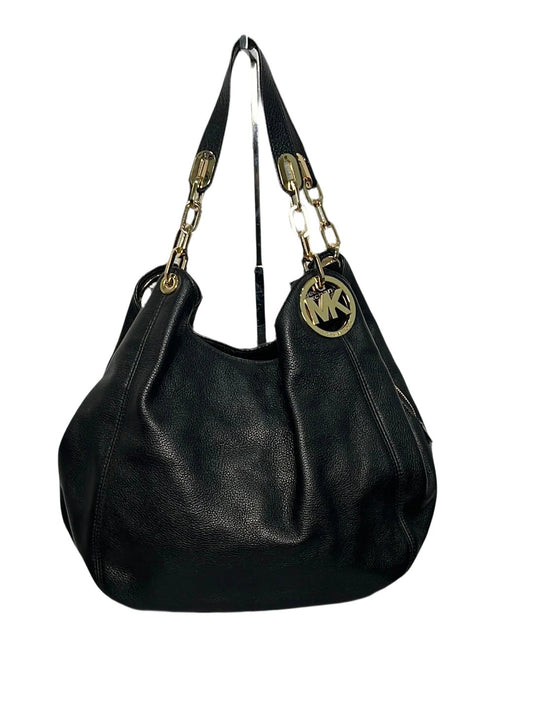 Michael Kors Fulton Bag Black Leather Shoulder - OS - Queens Exchange Consignment Boutique