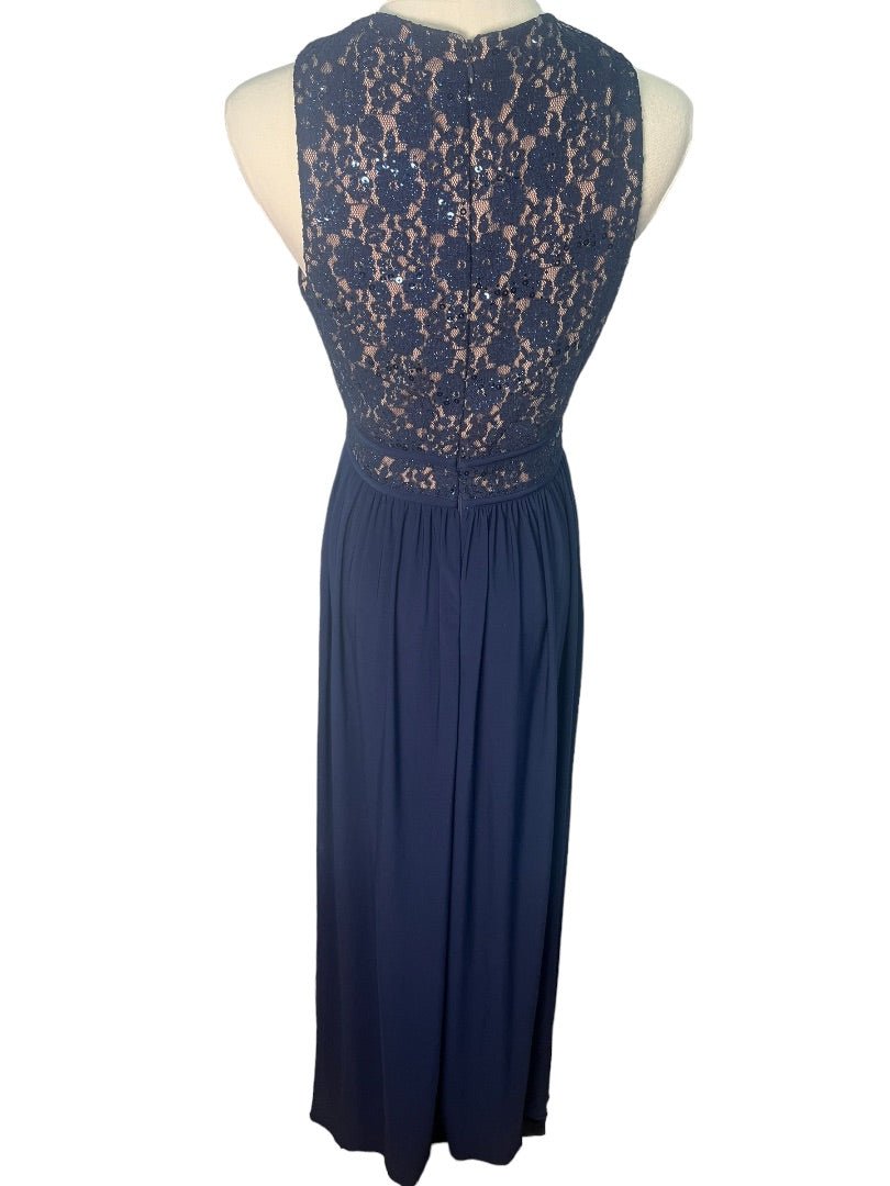 NightWay Lace and Sequin Bodice Formal Maxi Dress - 6 - Queens Exchange Consignment Boutique