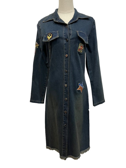 Reference Patch Denim Dress - Approximate Medium - Queens Exchange Consignment Boutique