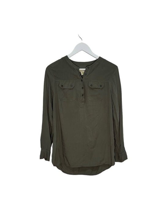 Staring at Stars Olive Green Popover Long Sleeve Top - M - Queens Exchange Consignment Boutique