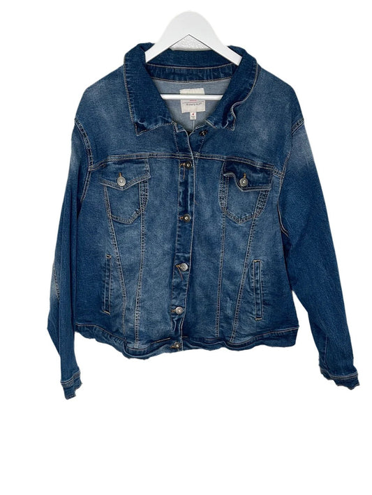 Torrid Denim Jean Jacket Distressed Button Front Pockets - 4 - Queens Exchange Consignment Boutique