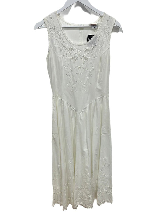 Vintage Dragonfly Off White Sleeveless Dress - M - Queens Exchange