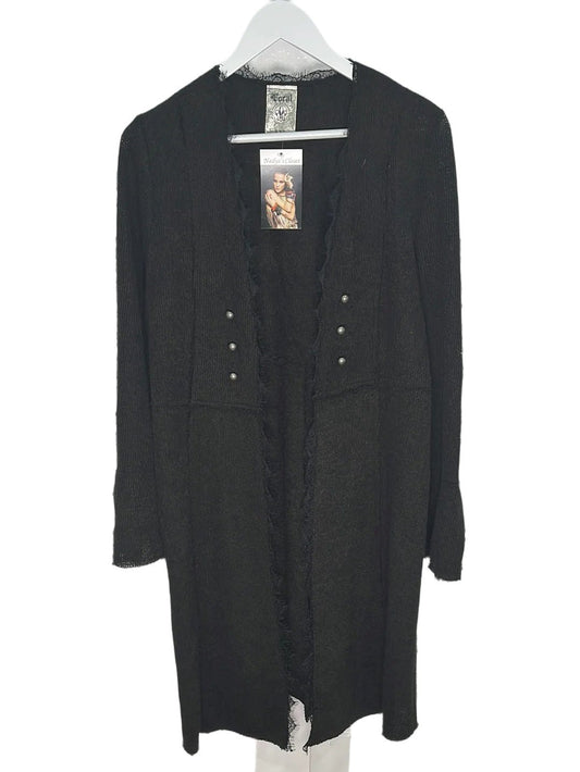 Vocal USA Cardigan with Lace Sleeves (NWT) - L - Queens Exchange Consignment Boutique