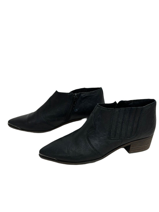 Lucky Brand Black Leather Low Ankle Booties - Size 7.5 - Queens Exchange