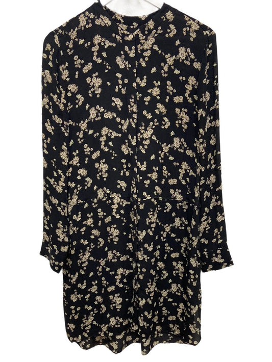Wilfred - Black Floral - 100% Silk - Dress Button Down - Size M - Queens Exchange